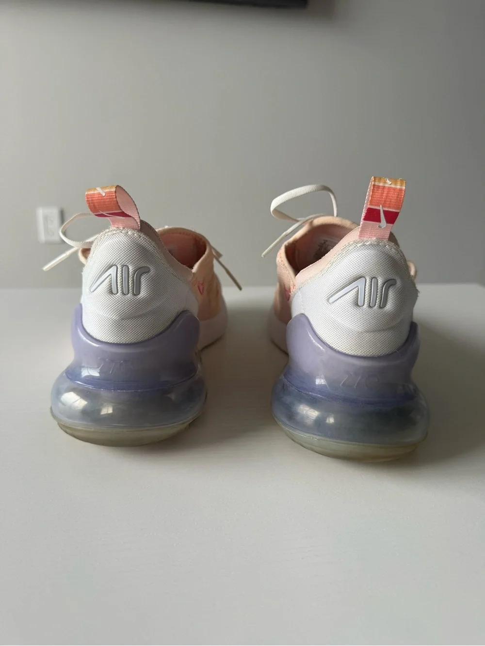 Nike Women’s Pink Peach Air Max 270 React Athletic Sneakers